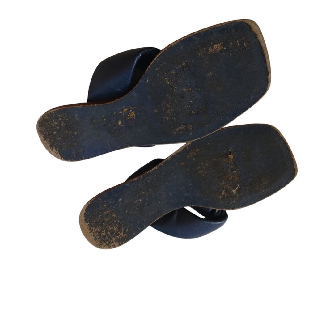 Anthropologie Maeve Women's Size 8M Blue Puffy Knotted Sandals Flats Slip On - Picture 6 of 6